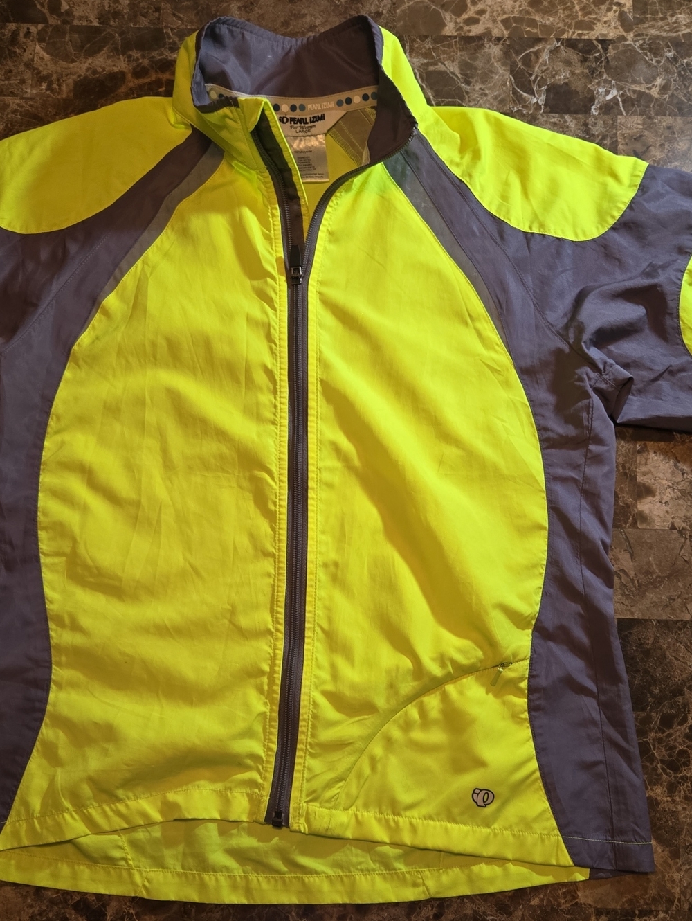 Pearl Izumi Jacket Neon Yellow Cycling Jacket Windbreaker Women's Size Large